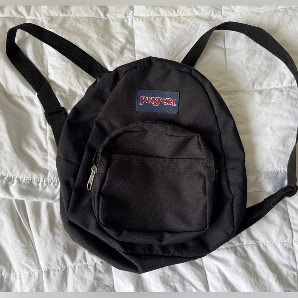JanSport Mini Black Backpack with Adjustable Straps